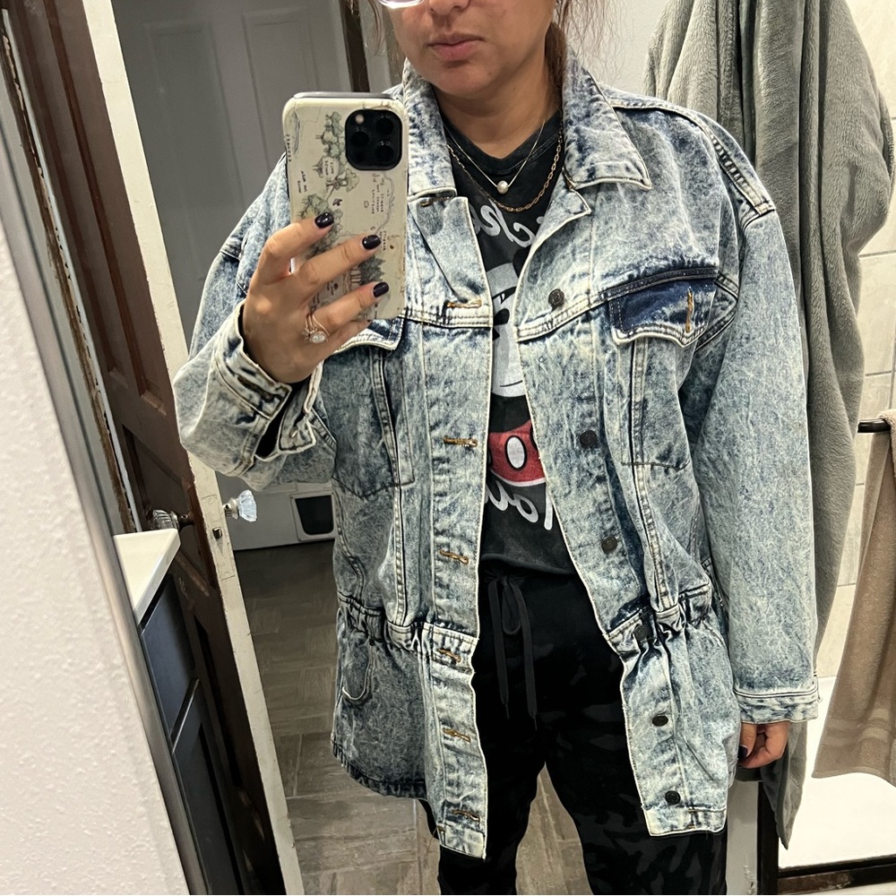 ❌SOLD❌ JORDACHE No Exit Men’s Acid Wash Denim Jacket - Large - Picture 6 of 7
